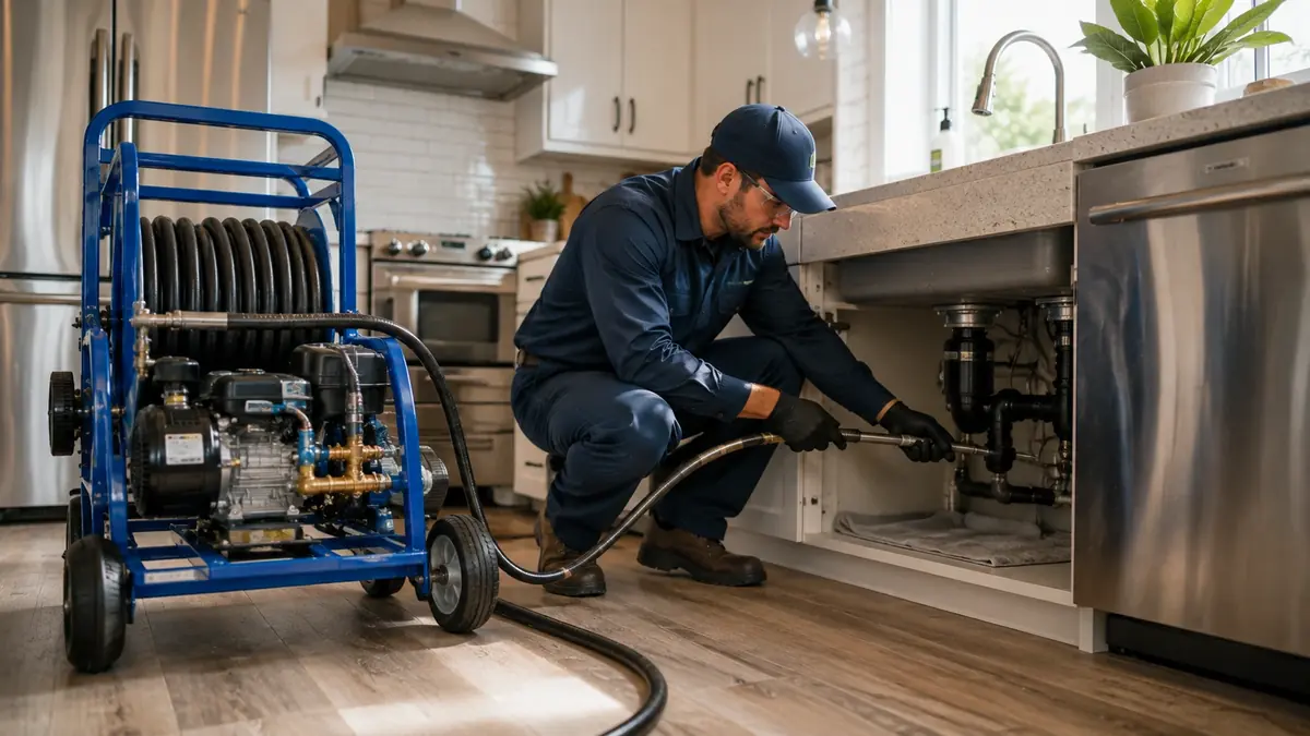 Kitchen Drain Hydro Jetting in Nuevo