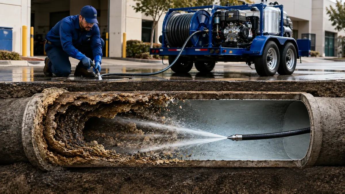 Sewer Pipe Descaling in Nuevo